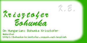 krisztofer bohunka business card